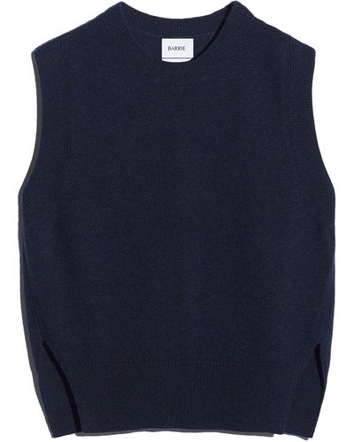 Barrie Iconic Sleeveless Cashmere Sweater - Blue