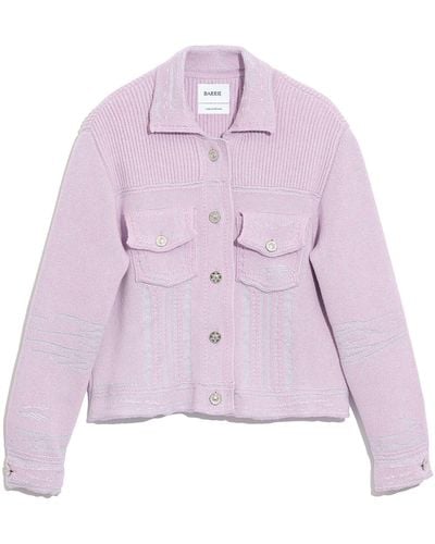 Barrie Distressed Denim Cashmere And Cotton Jacket - Purple