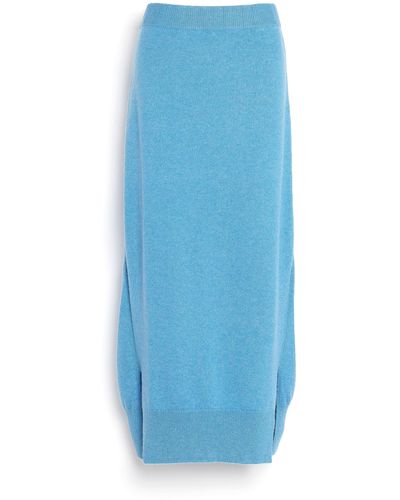 Barrie Iconic Cashmere Skirt - Blue