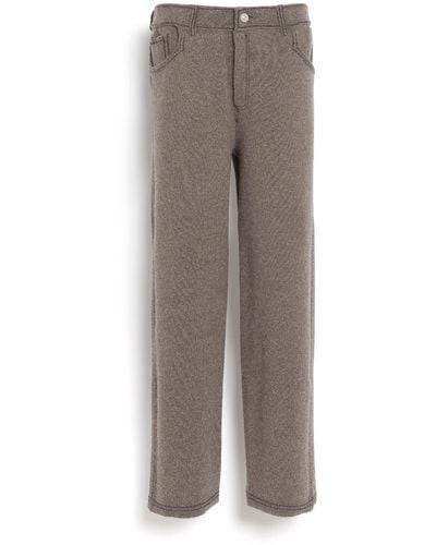 Barrie Denim Cashmere And Cotton Pants - Gray
