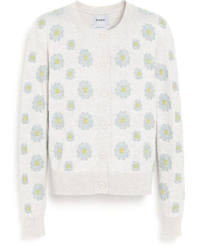 Barrie Poppy Cashmere And Cotton Cardigan - White