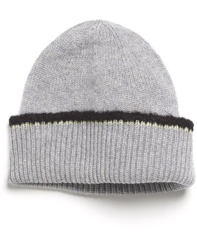 Barrie Shearling-effect Cashmere Beanie - Grey