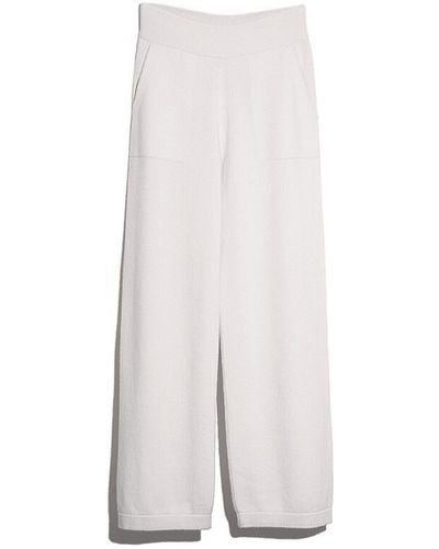 Barrie Timeless Wide Cashmere Trousers - White