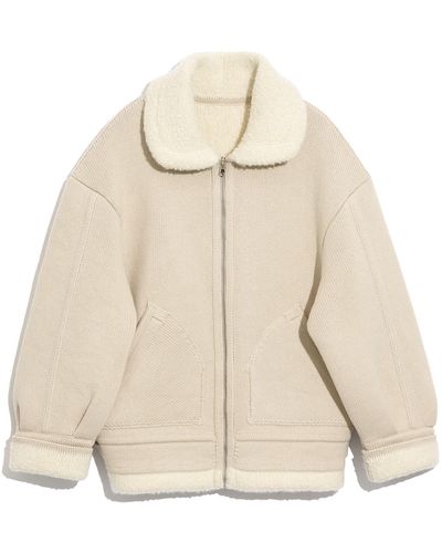 Barrie Cashmere And Alpaca Bomber Jacket - Natural