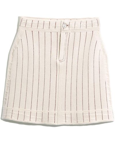 Barrie Denim Uniform Cashmere And Cotton Skirt - Natural
