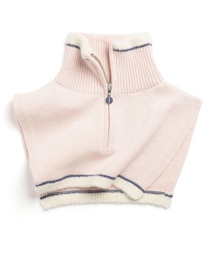 Barrie Shearling Collar In Cashmere And Alpaca - Pink