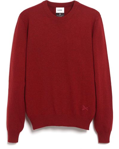 Barrie Round Neck Cashmere B Label Sweater - Red