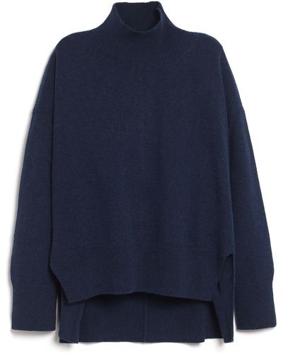 Barrie Iconic Oversized Roll-neck Cashmere Sweater - Blue