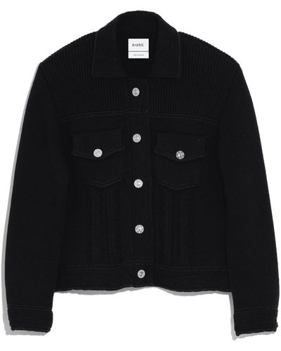 Barrie Denim Fitted Cashmere And Cotton Jacket - Black