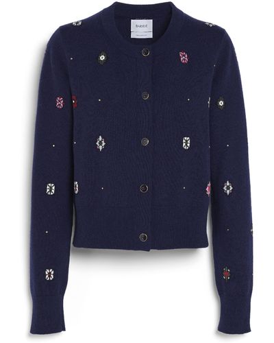 Barrie logo-embossed tartan-pattern cashmere cardigan - Brown