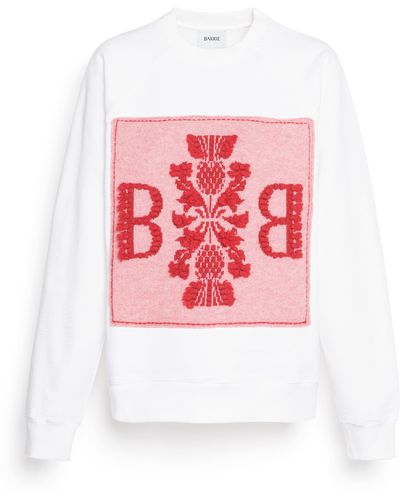 Barrie Sweatshirt With Logo Cashmere Patch - White