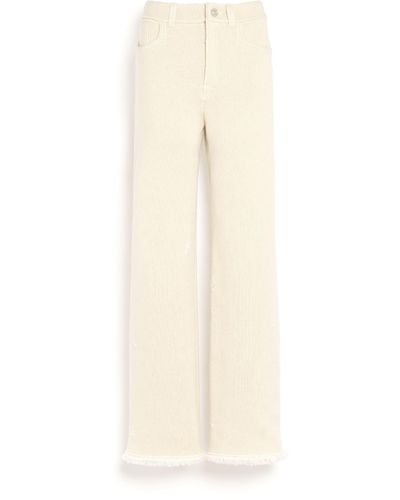 Barrie Denim Fringed Cashmere And Cotton Trousers - Natural