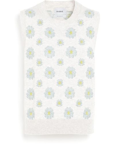 Barrie Poppy Cashmere And Cotton Top - White