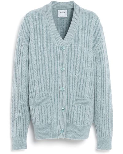 Barrie Heavy Oversized Cashmere And Wool Cardigan - Blue