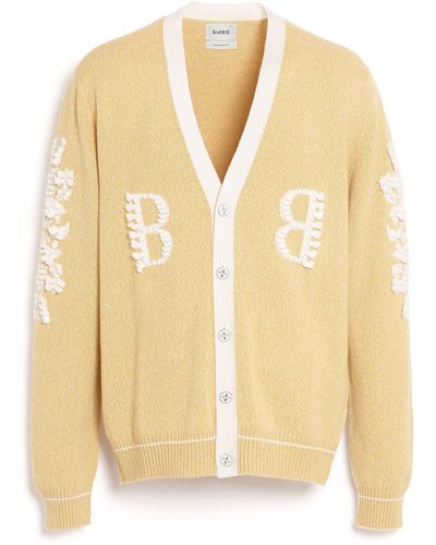 Barrie 3d Logo V-neck Cashmere Cardigan - Natural