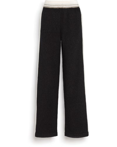 Barrie Trousers In Marled Cashmere - Black