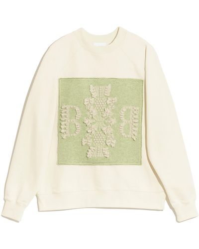 Barrie Sweatshirt With Logo Cashmere Patch - Natural
