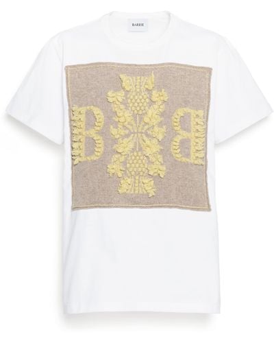 Barrie Cotton T-shirt With Logo Cashmere Patch - White