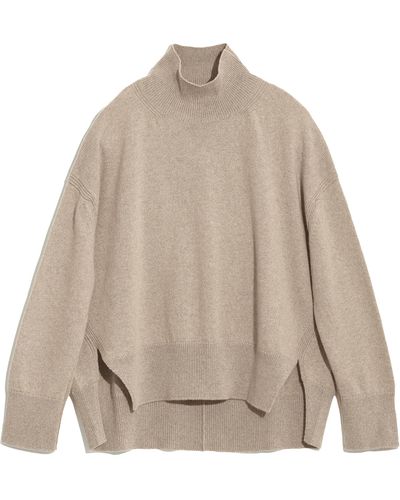 Barrie Iconic Oversized Roll-neck Cashmere Sweater - Gray