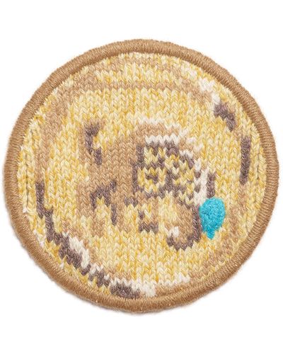 Barrie Patch In Cashmere With Aries Zodiac Motif - Metallic