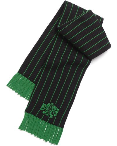 Barrie Cashmere Striped Scarf - Green