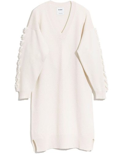 Barrie Cashmere Dress With 3d Detail - Natural