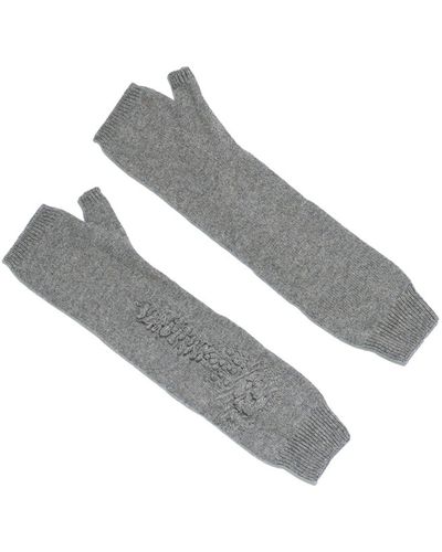 Barrie Cashmere Fingerless Gloves - Gray