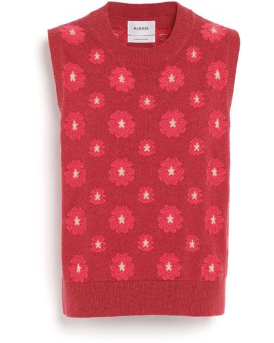 Barrie Poppy Cashmere And Cotton Top - Red