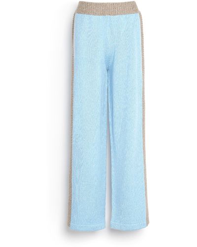 Barrie Trousers In Marled Cashmere - Blue