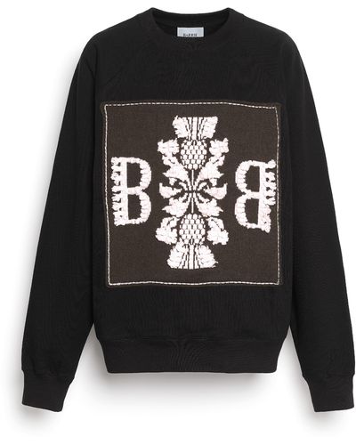 Barrie Sweatshirt With Logo Cashmere Patch - Black