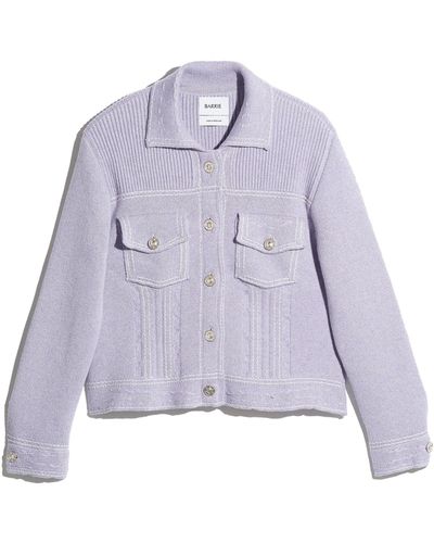 Barrie Denim Fitted Cashmere And Cotton Jacket - Purple