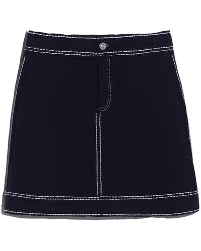 Barrie Denim Cashmere And Cotton Skirt - Blue