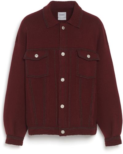 Barrie Denim Oversized Cashmere And Cotton Jacket - Purple