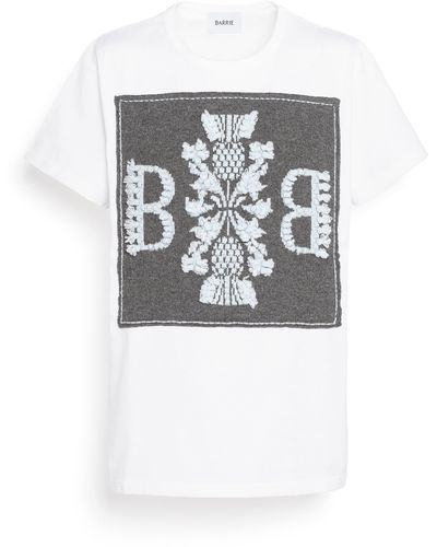 Barrie T-shirt With Logo Cashmere Patch - Gray