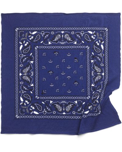 Barrie Bandana In Cashmere And Cotton - Blue