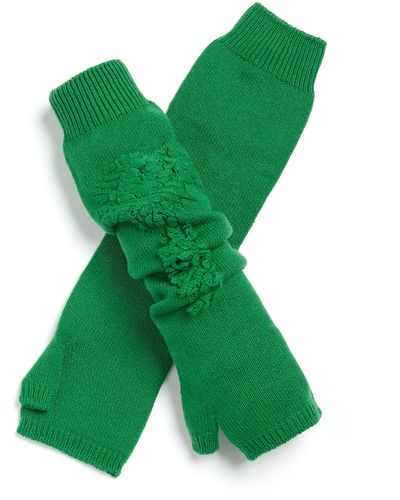 Barrie Cashmere Fingerless Gloves - Green