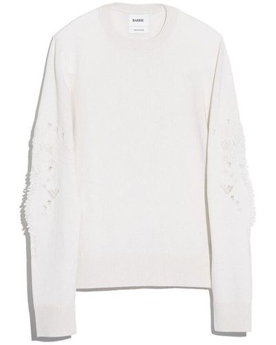 Barrie Timeless Round-neck Cashmere Sweater - White