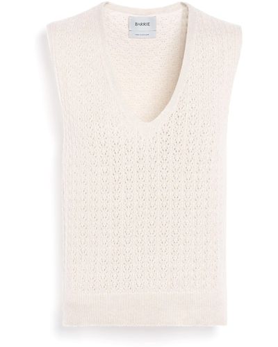 Barrie Cashmere Lace Top - White