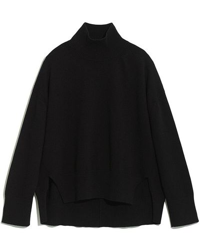 Barrie Iconic Oversized Roll-neck Cashmere Jumper - Black
