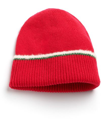 Barrie Shearling-effect Cashmere Beanie - Red