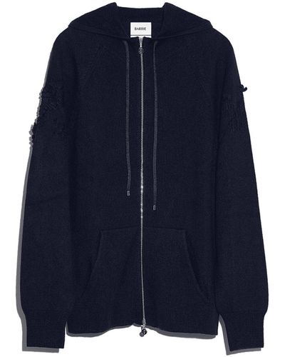 Barrie Timeless Zip-up Cashmere Hoodie - Blue