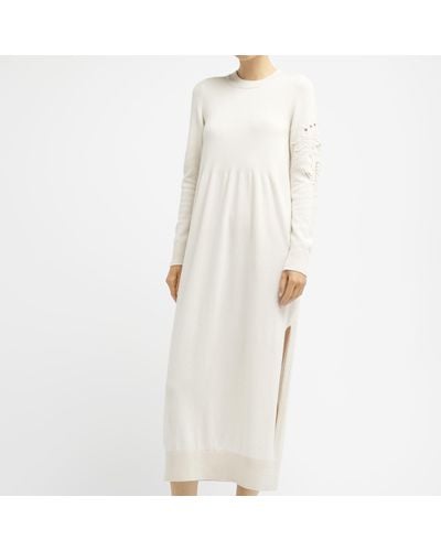 Barrie Cashmere Long Dress - White