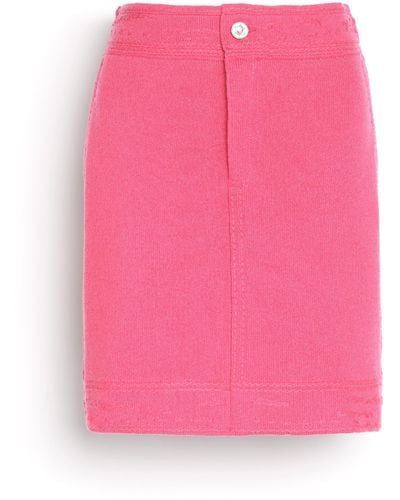 Barrie Denim Cashmere And Cotton Skirt - Pink