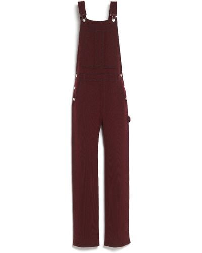 Barrie Denim Overalls In Cashmere And Cotton - Purple