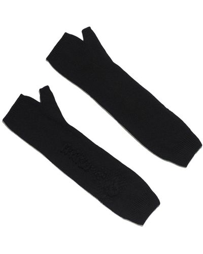 Barrie Cashmere Fingerless Gloves - Black