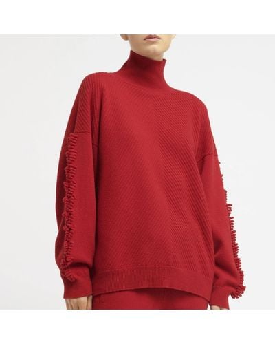 Barrie Timeless Roll-neck Cashmere Sweater - Red