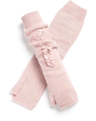 Barrie Cashmere Fingerless Gloves - Pink
