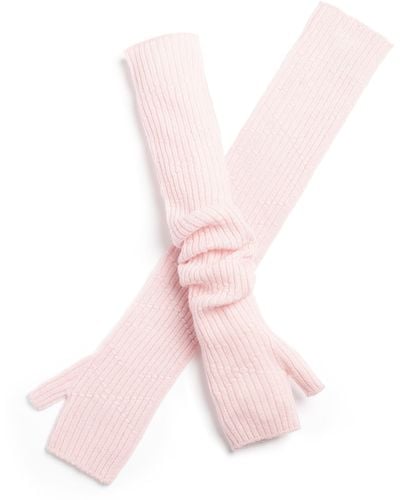 Barrie Long Cashmere Fingerless Gloves - Pink