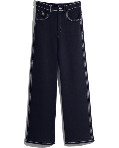 Barrie Denim Cashmere And Cotton Pants - Blue
