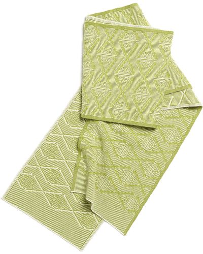 Barrie Scarf In Cashmere With A Monogram Motif - Green